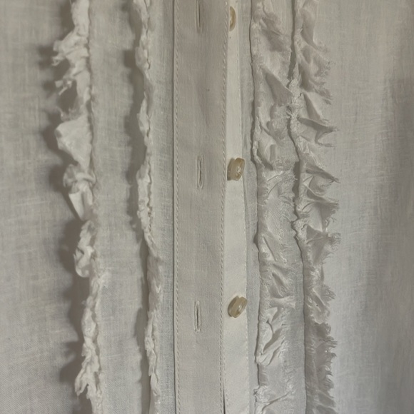 Pilcro linen blend ruffle front button down shirt - Picture 6 of 9